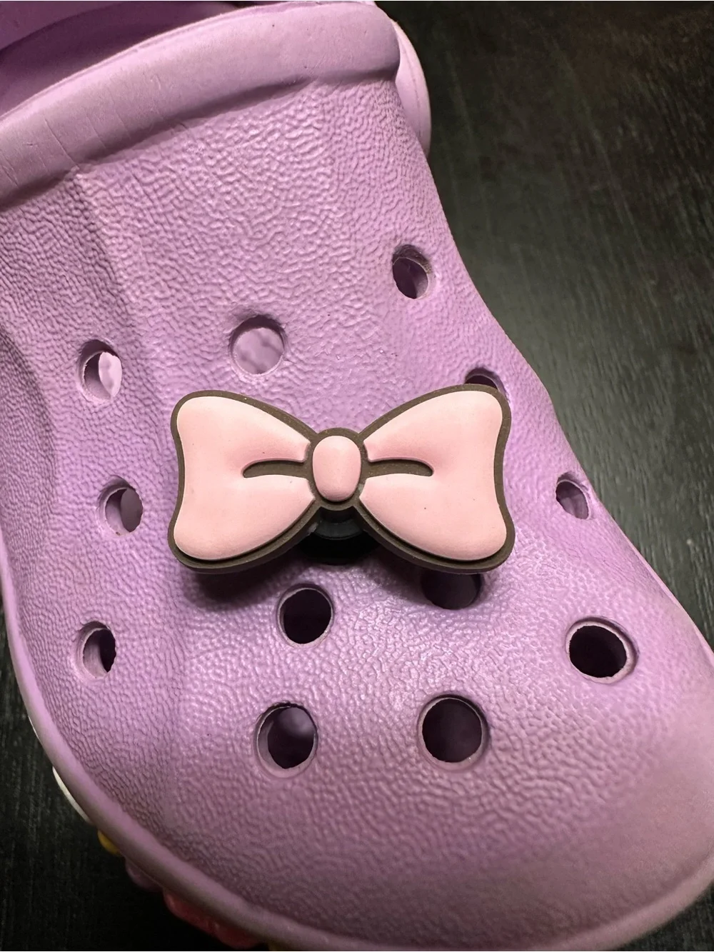 Pink Bow Shoe Charm